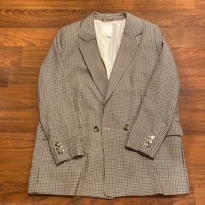 H&M houndstooth double breasted blazer